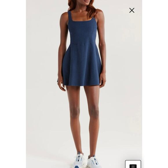 NWOT Womens Beyond Yoga Garden Party Space Dye Minidress in Nocturnal Navy SZ XS - Picture 1 of 7